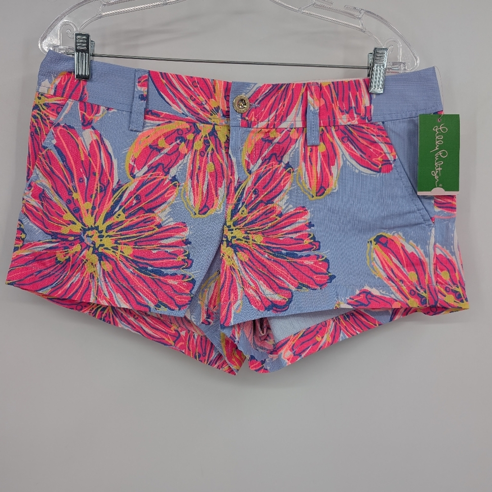 Lilly Pulitzer Walsh Shorts Party Girl Purple Dahlia Floral Size 8 NWT